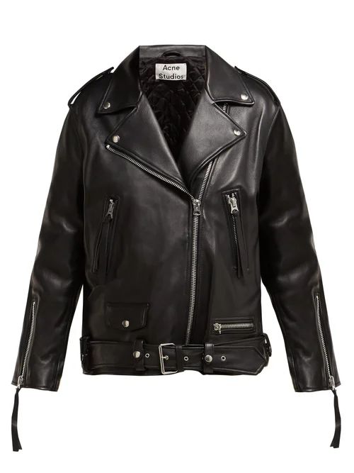 Acne Studios - Myrtle Leather Biker Jacket - Womens - Black | Matches (US)