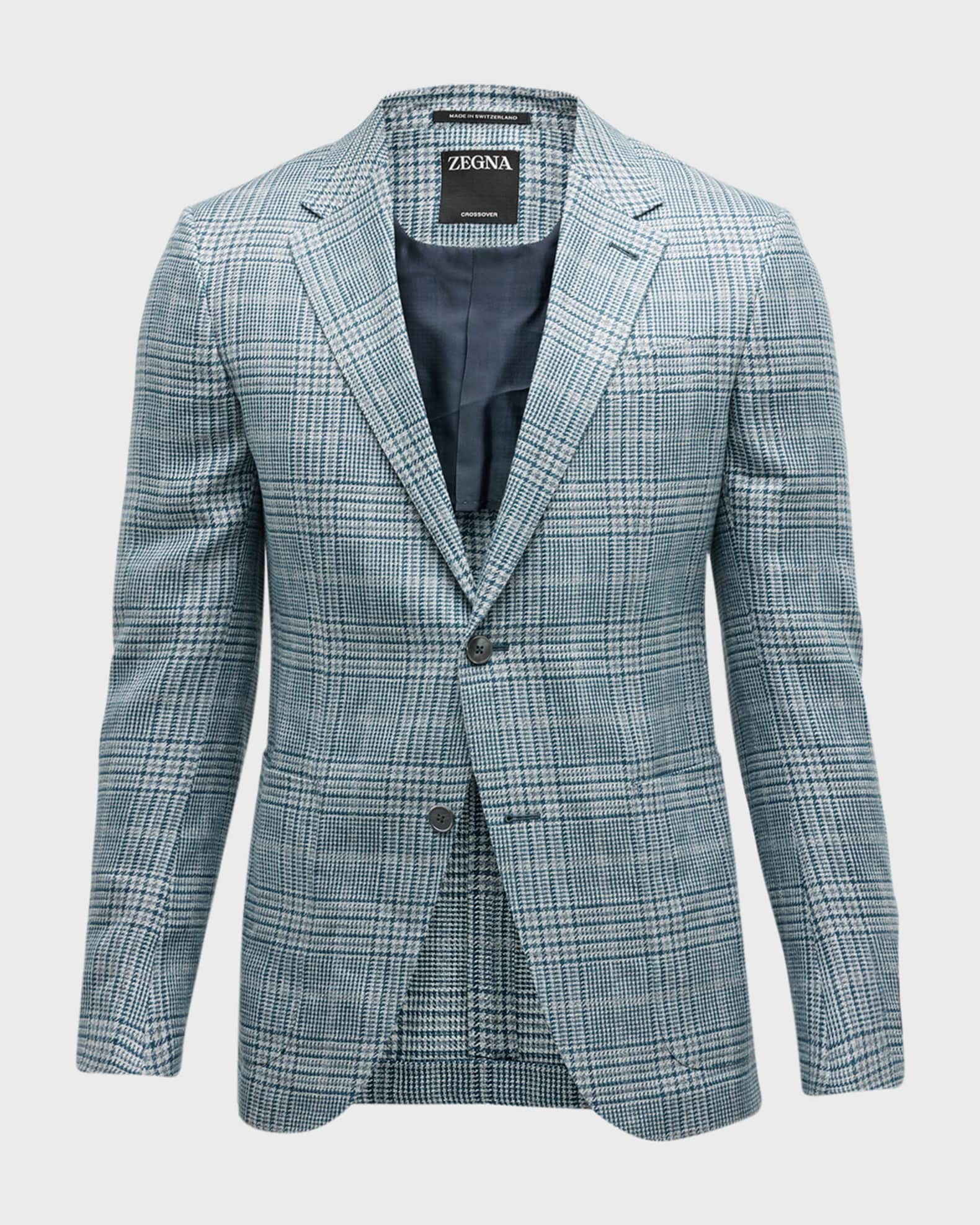 ZEGNA Men's Plaid Linen-Blend Sport Coat | Neiman Marcus