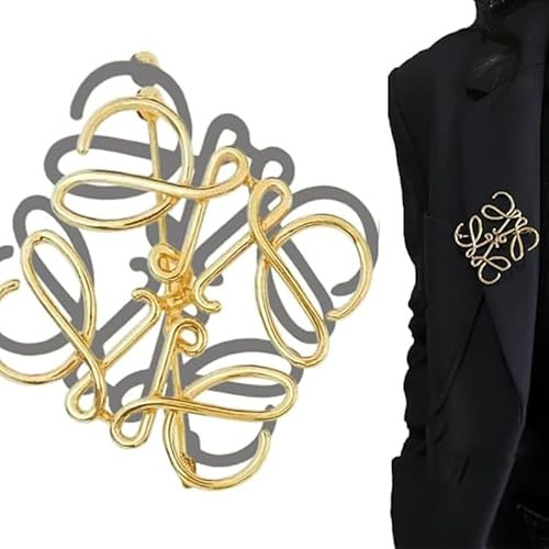 Gold Brooch Pin, Metal Fashion Accessory for Women Party Outfit Coat Scarf Bag Decoration Golden ... | Amazon (US)
