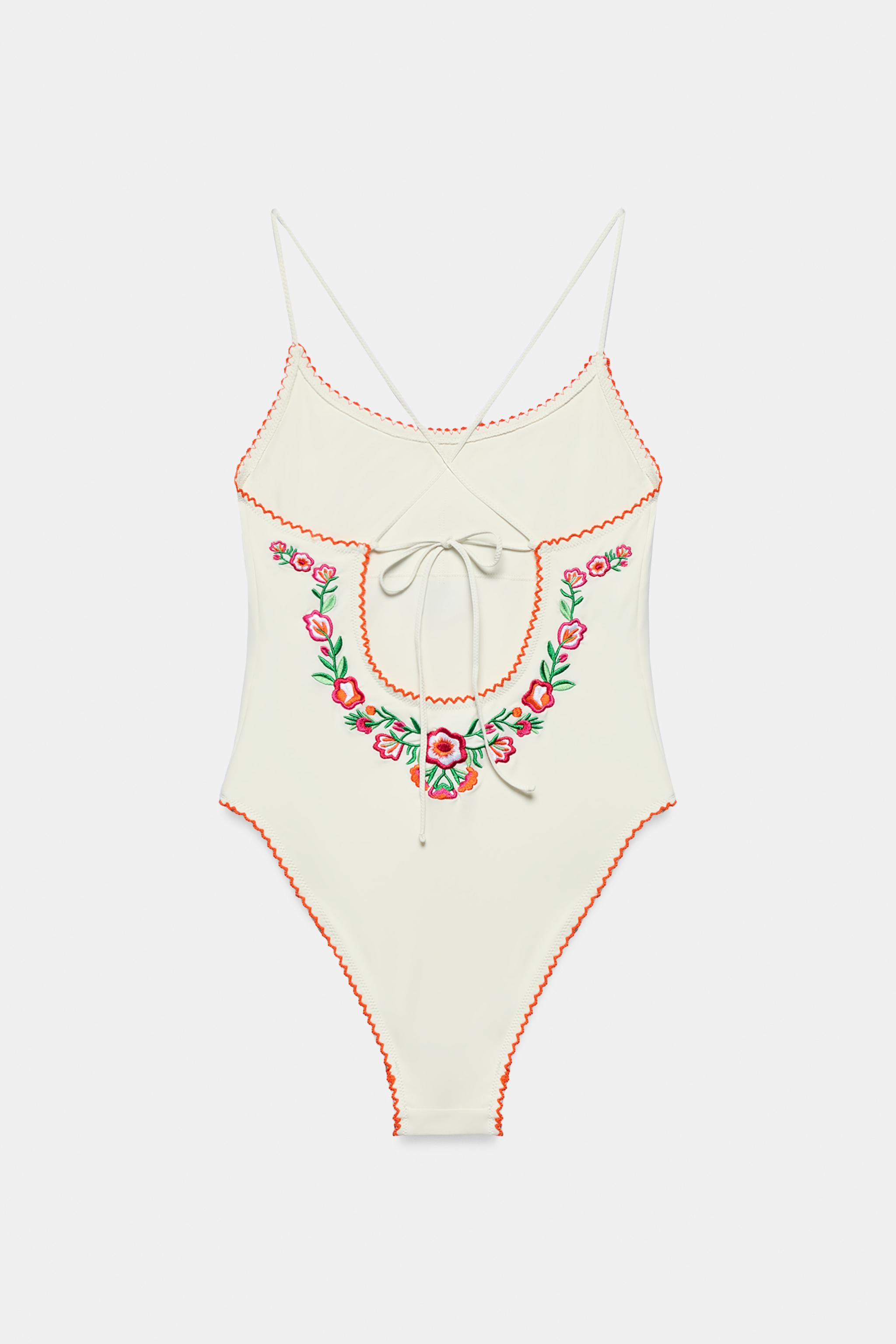 EMBROIDERED FLORAL SWIMSUIT | Zara US