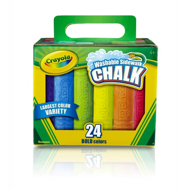 Crayola Washable Sidewalk Chalk, 24 Ct, Easter Basket Essential, Outdoor Toys, Easter Gifts for K... | Walmart (US)