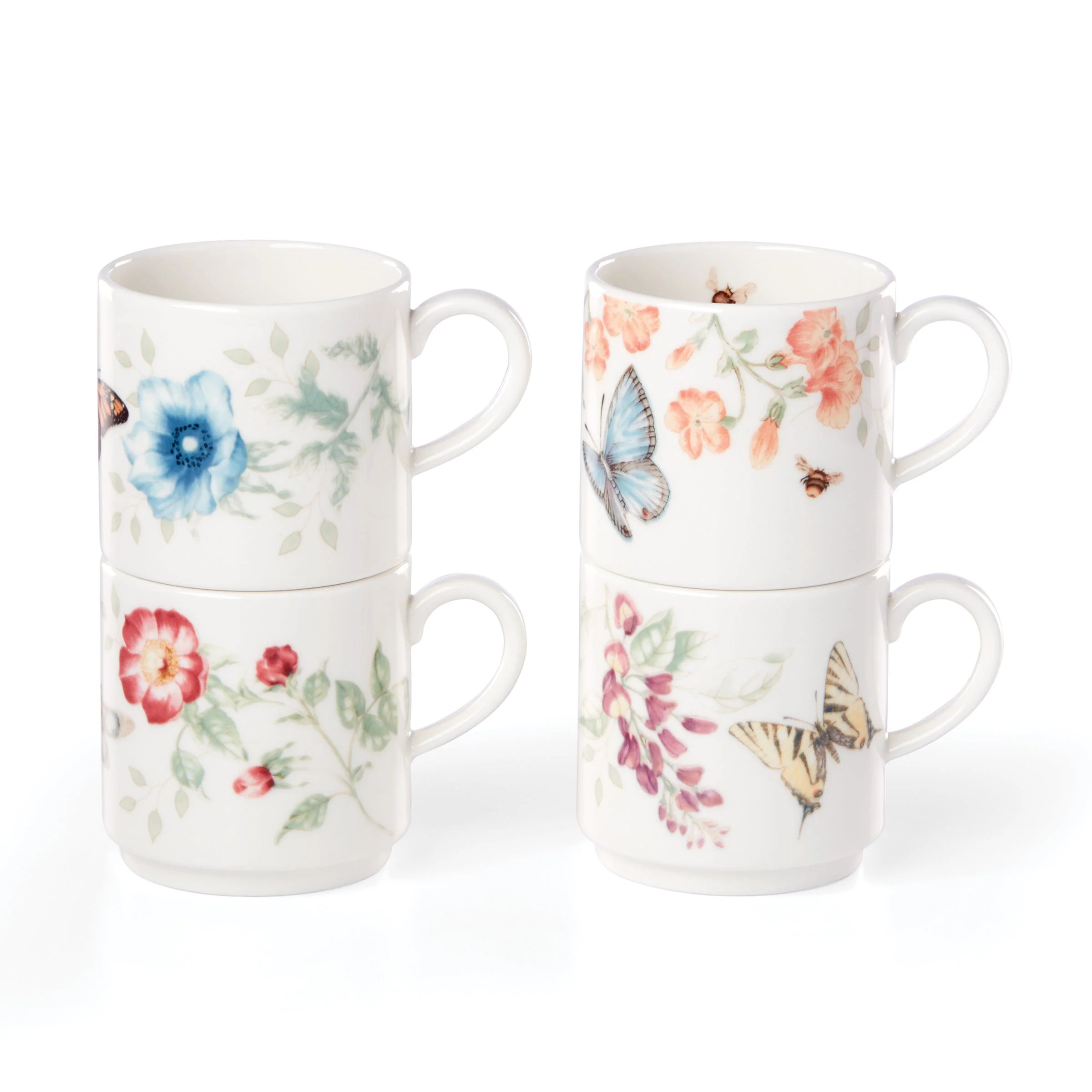 Butterfly Meadow Stacking Mugs - Set of 4 | Lenox