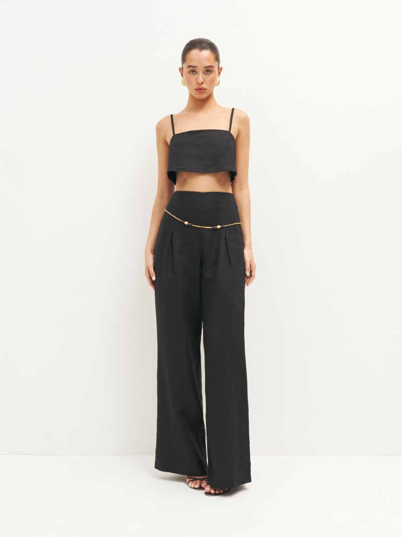 Petites Cleo Linen Pant | Reformation (Global)