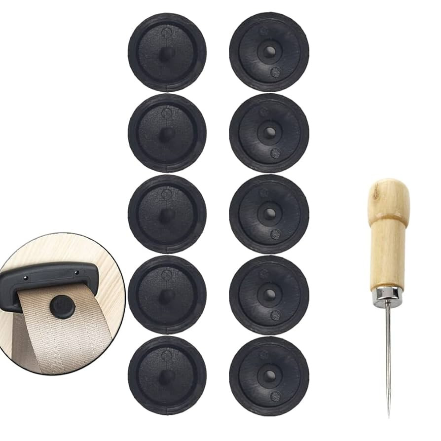 Y-Axis 5 x Seat Belt Button Buckle Clip Stop - Universal Fit Stopper Kit Black (5 Sets) | Amazon (US)