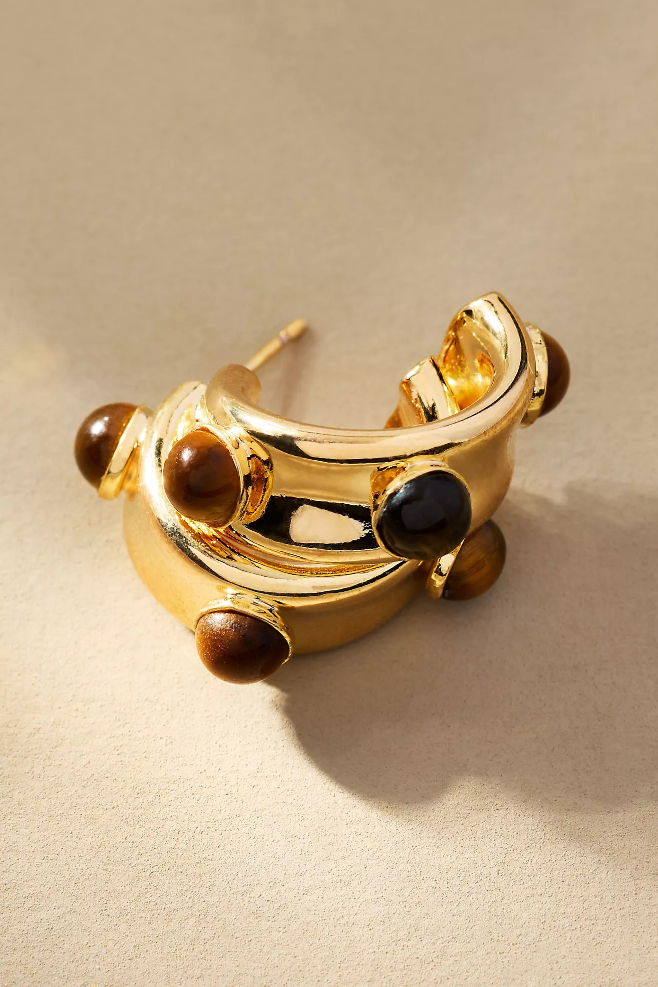 Stone Dot Curved Earrings | Anthropologie (US)