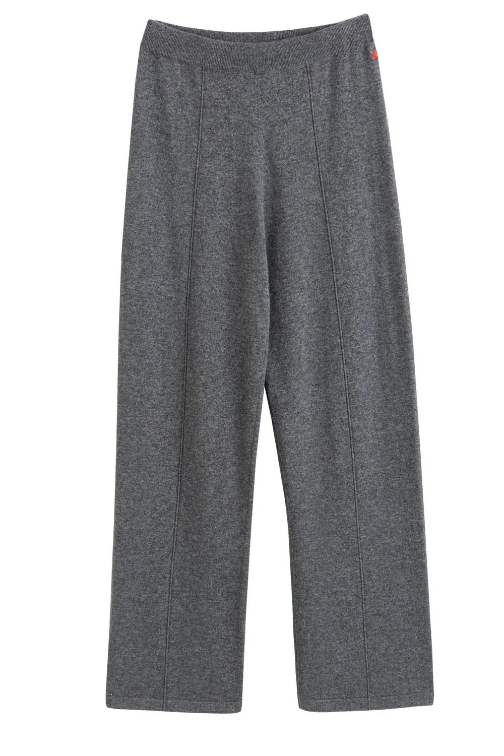 Dark-Grey Wool-Cashmere Wide-Leg Track Pants | Chinti & Parker