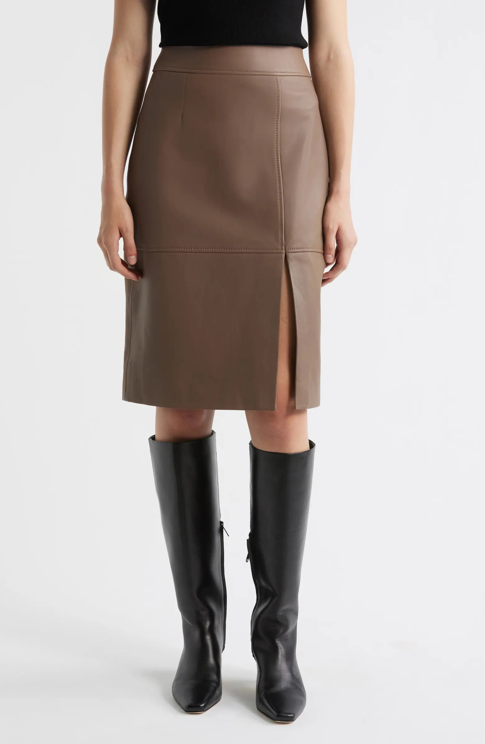 BOSS Setora Lambskin Leather Pencil Skirt | Nordstrom | Nordstrom