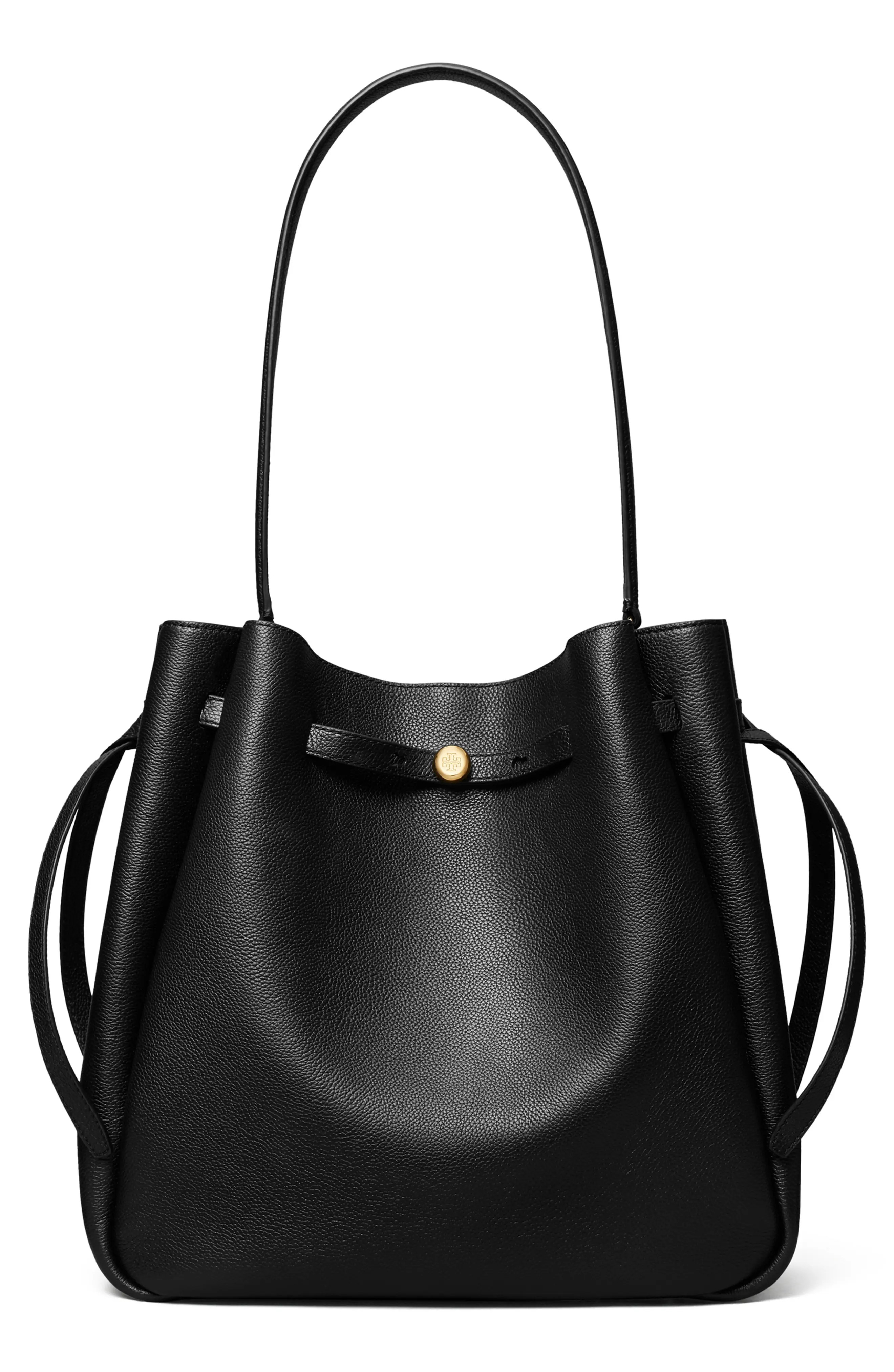 Tory Burch Large Romy Pebble Leather Bucket Bag in Tiramisu at Nordstrom | Nordstrom