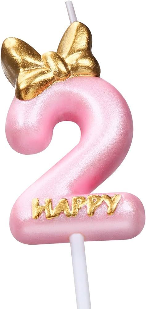 Candle Pink Birthday Candle Girl Happy Birthday Cake Topper, Birthday Baking Celebration Reunions... | Amazon (US)