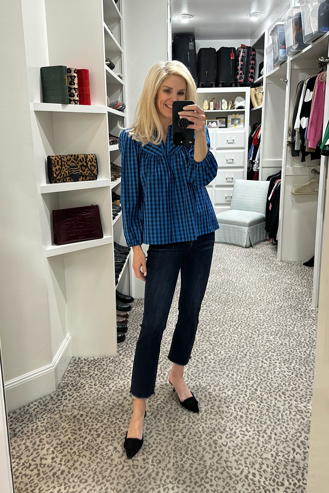 Cute blue top for January! Size S. Jeans fit TTS 

#LTKSeasonal #LTKstyletip