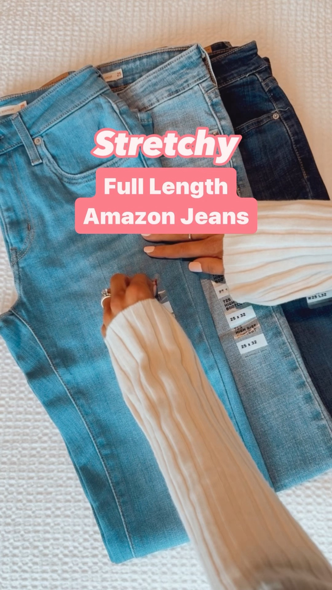 
✨These stretchy Amazon jeans ARE SO GOOD!! The v shape stitch, pocket placement and pocket size help make your bum look rounder and waistline smaller! They’re nice and stretchy making them SO COMFY!! 

✨Pair with sneakers, mules, flats, sandals, or booties!

✨I’m 5’6” wearing my true to size (25) in each! 

🚨Currently ON SALE & ON PRIME

#amazonfinds #amazonmusthaves  #jeans  #jeanslovers 

#LTKSpringSale #LTKstyletip #LTKfindsunder100