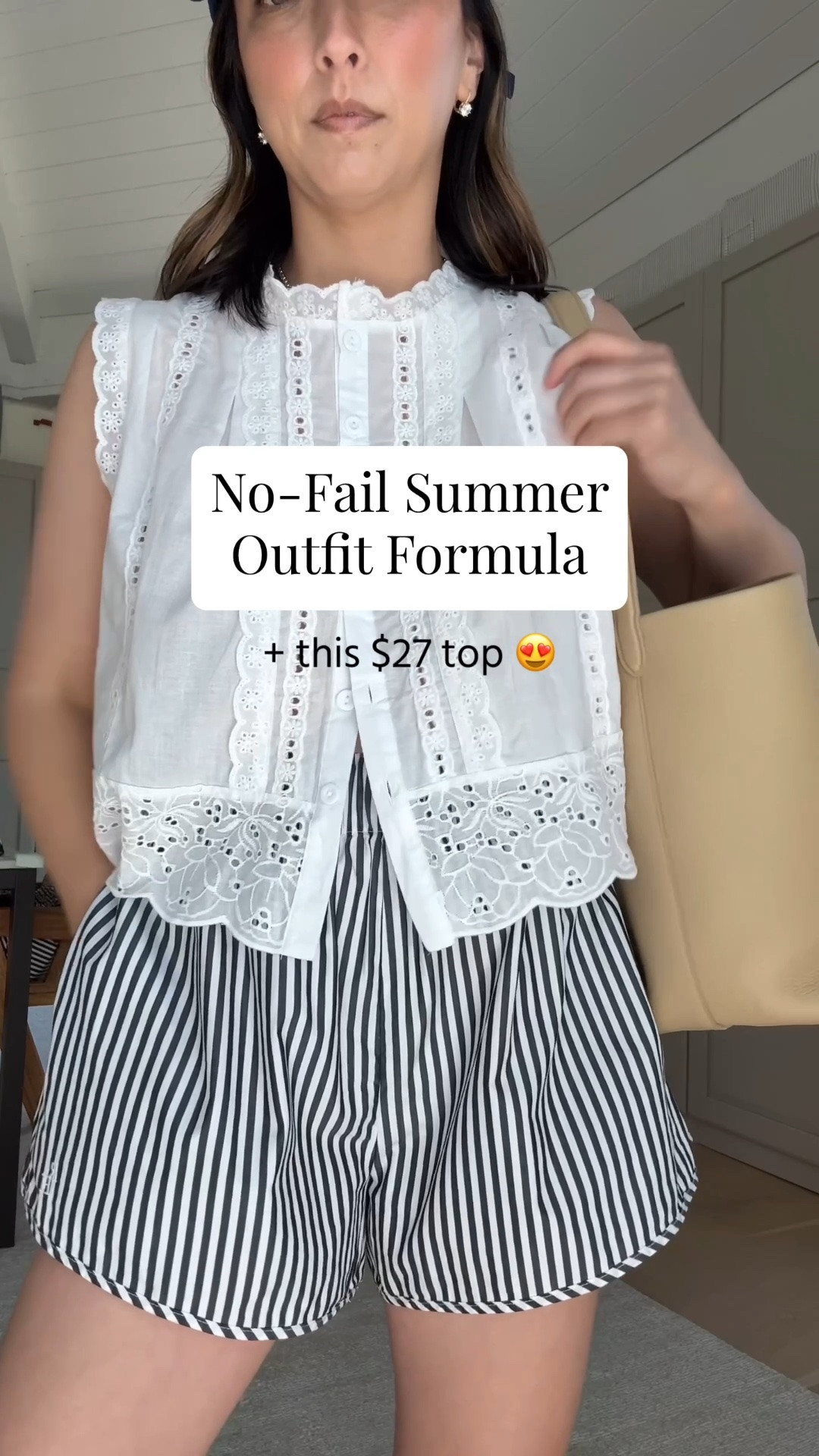 No-fail summer outfit formula: feline white top + relaxed cotton shorts. 

Amazon tank small
Recreational Habits short medium
Beek sandals 5
The Row bag medium
Polo Ralph Lauren hat
Electric Picks earrings
Dorsey James necklace 15”

#LTKgrwm #LTKmomlife #LTKPetite