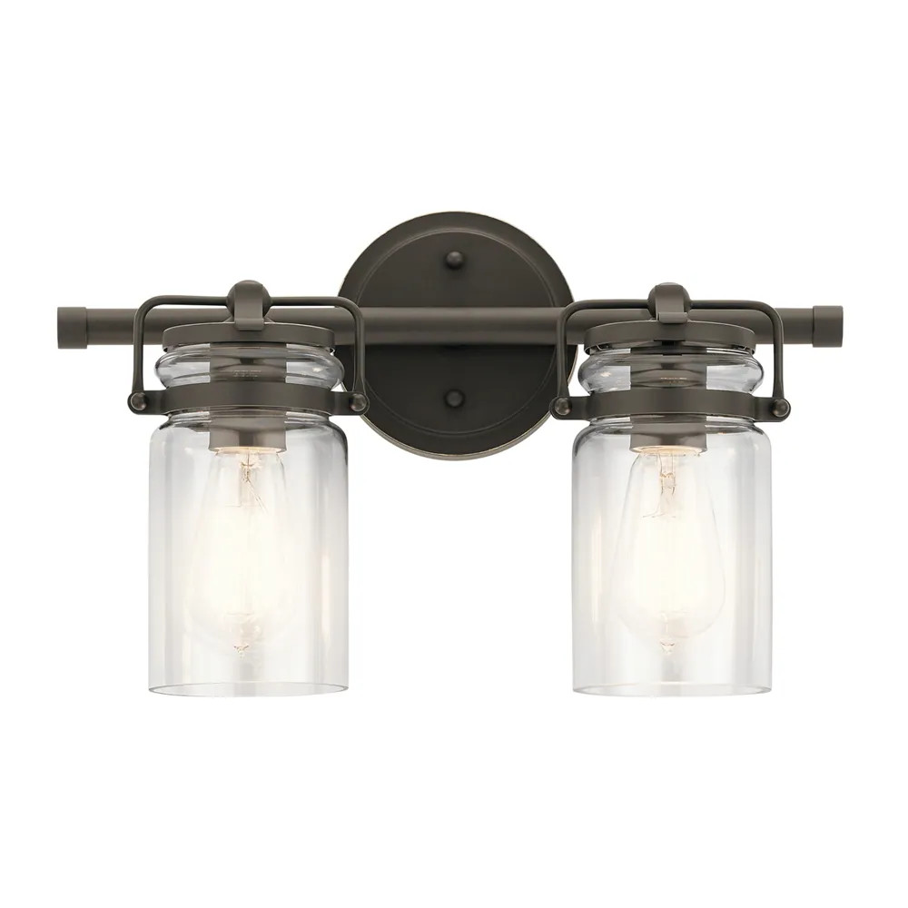 Brinley 2-Light Bronze Transitional Vanity Light | Lowe's