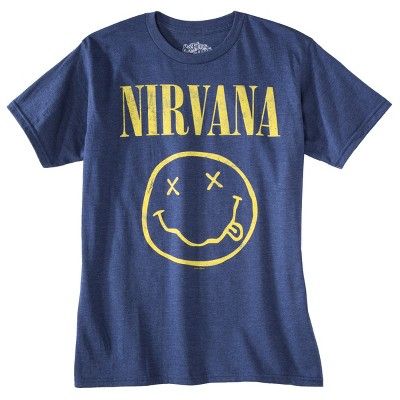 Men's Nirvana Short Sleeve Graphic T-Shirt - Denim Heather | Target