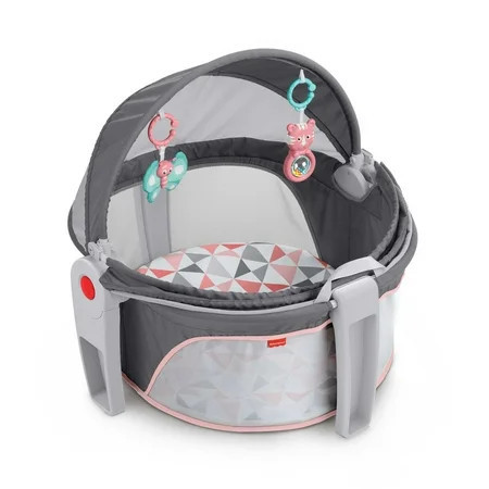 Fisher-Price Bassinet On-The-Go Infant Dome Portable Bassinet and Play Space with Toys, Rosy Windmill, Unisex | Walmart (US)