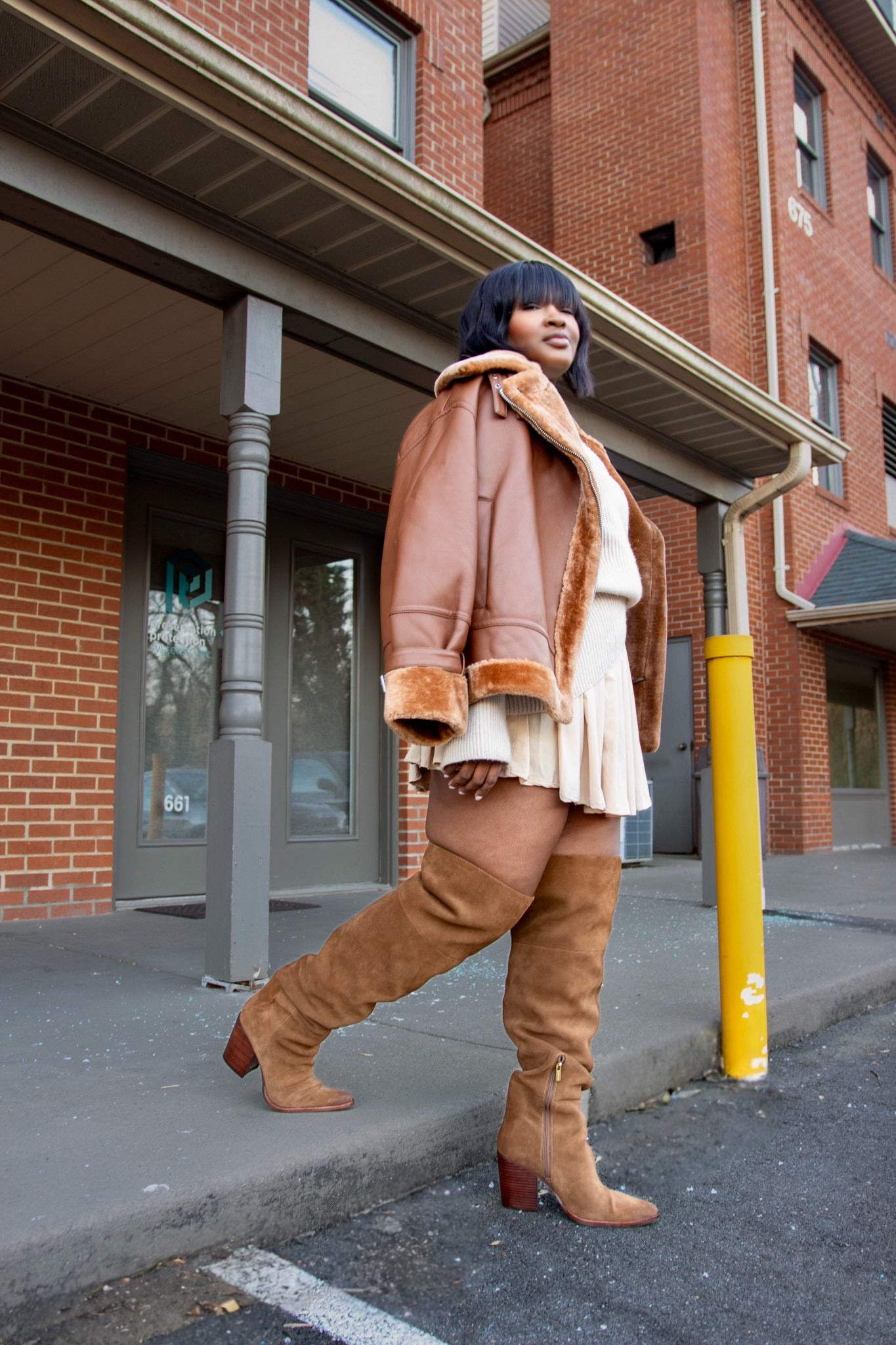 Pleat skirt & OTK boots elite combo

#LTKNYFW #LTKSeasonal #LTKShoeCrush