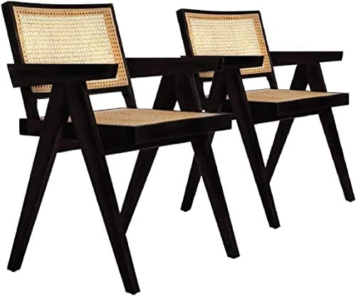 Toylocity Rattan Dining Chairs (Set of 2) | Handmade Jeanneret | Kitchen and Dining Room | Handma... | Amazon (US)