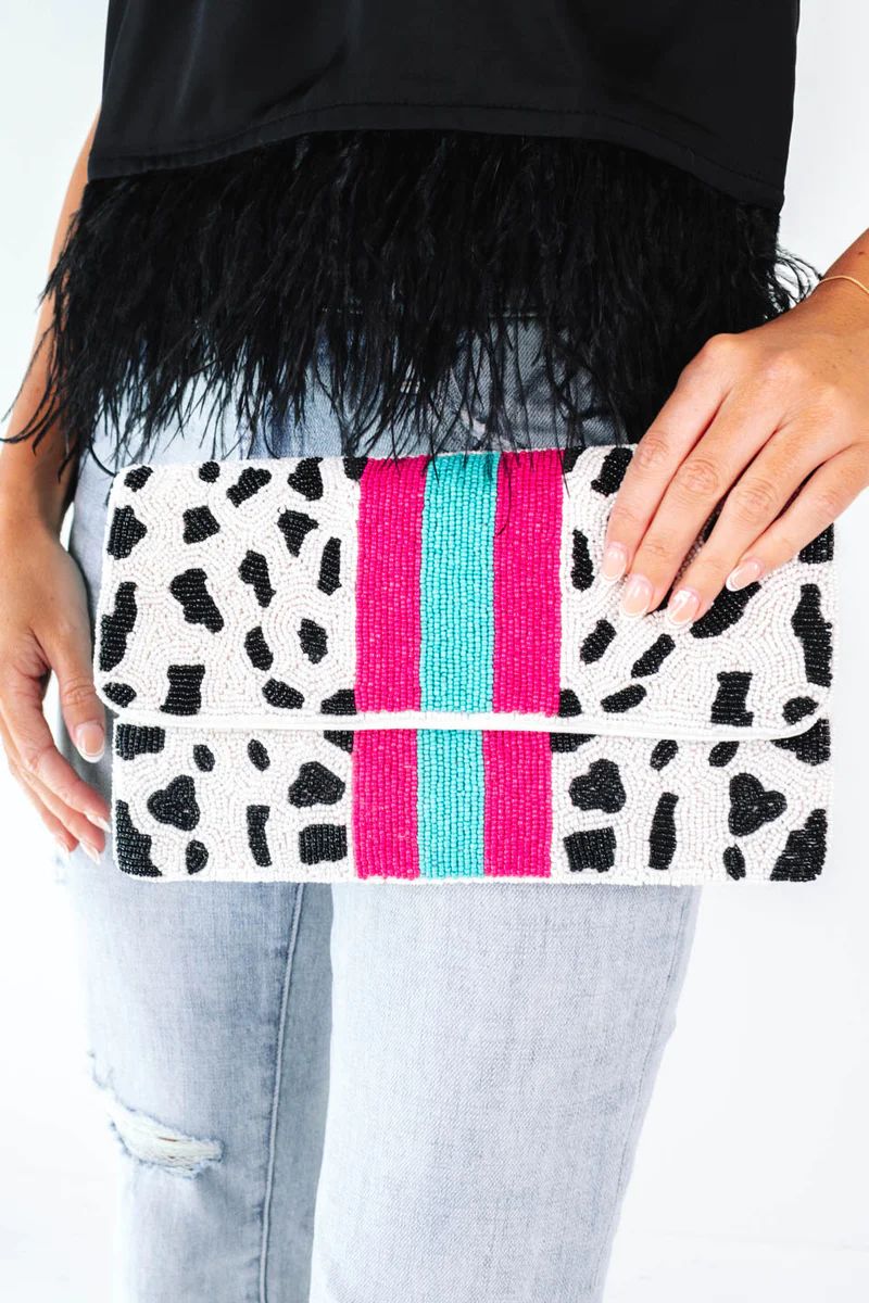 A Wild Idea Beaded Clutch - White | The Impeccable Pig