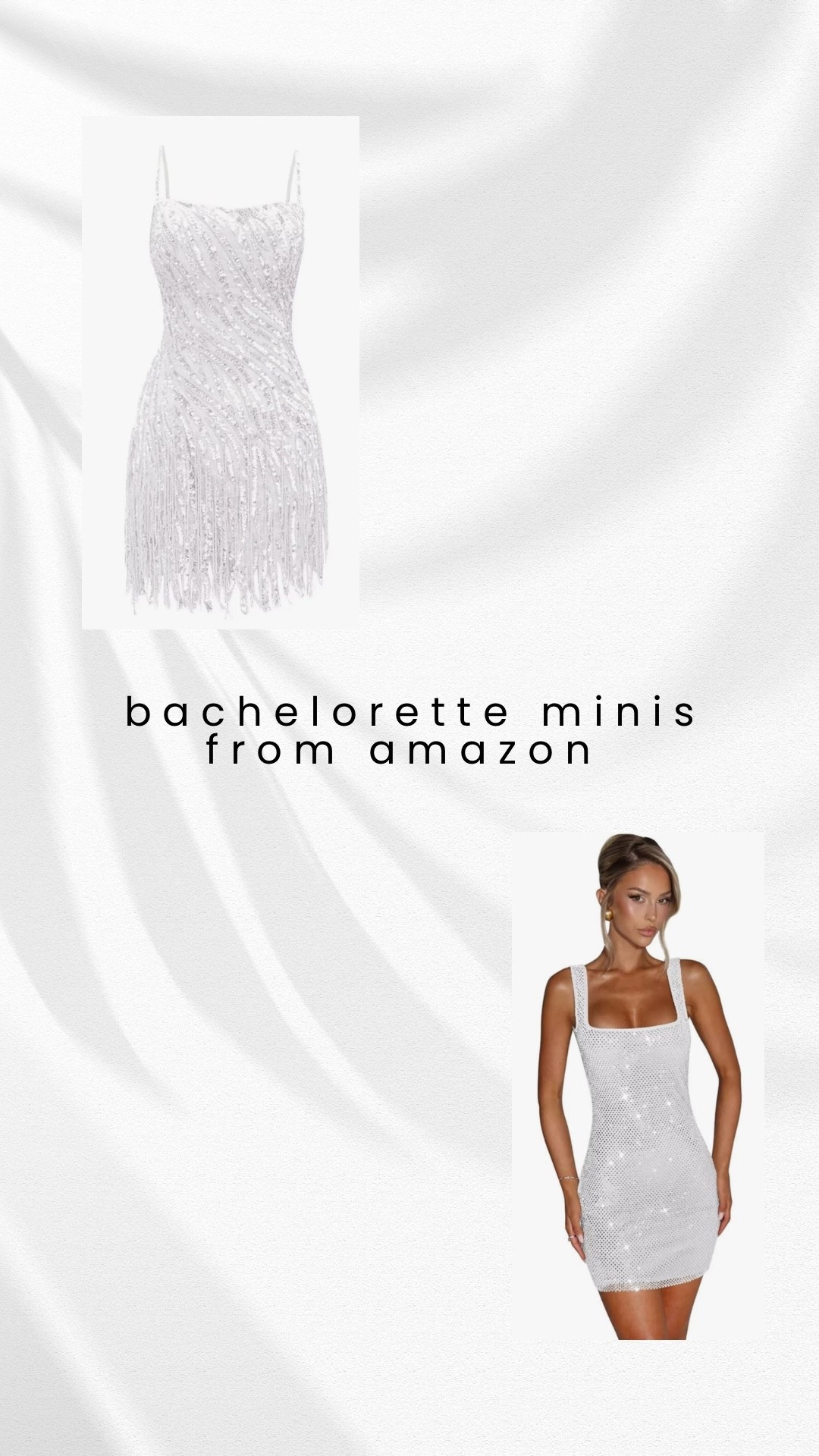 Bridal minis from Amazon! Great options for a Vegas bachelorette party 🤍💍 #bachelorette #amazon #ootd #bridal #whitedresses 

#LTKFindsUnder100 #LTKWedding