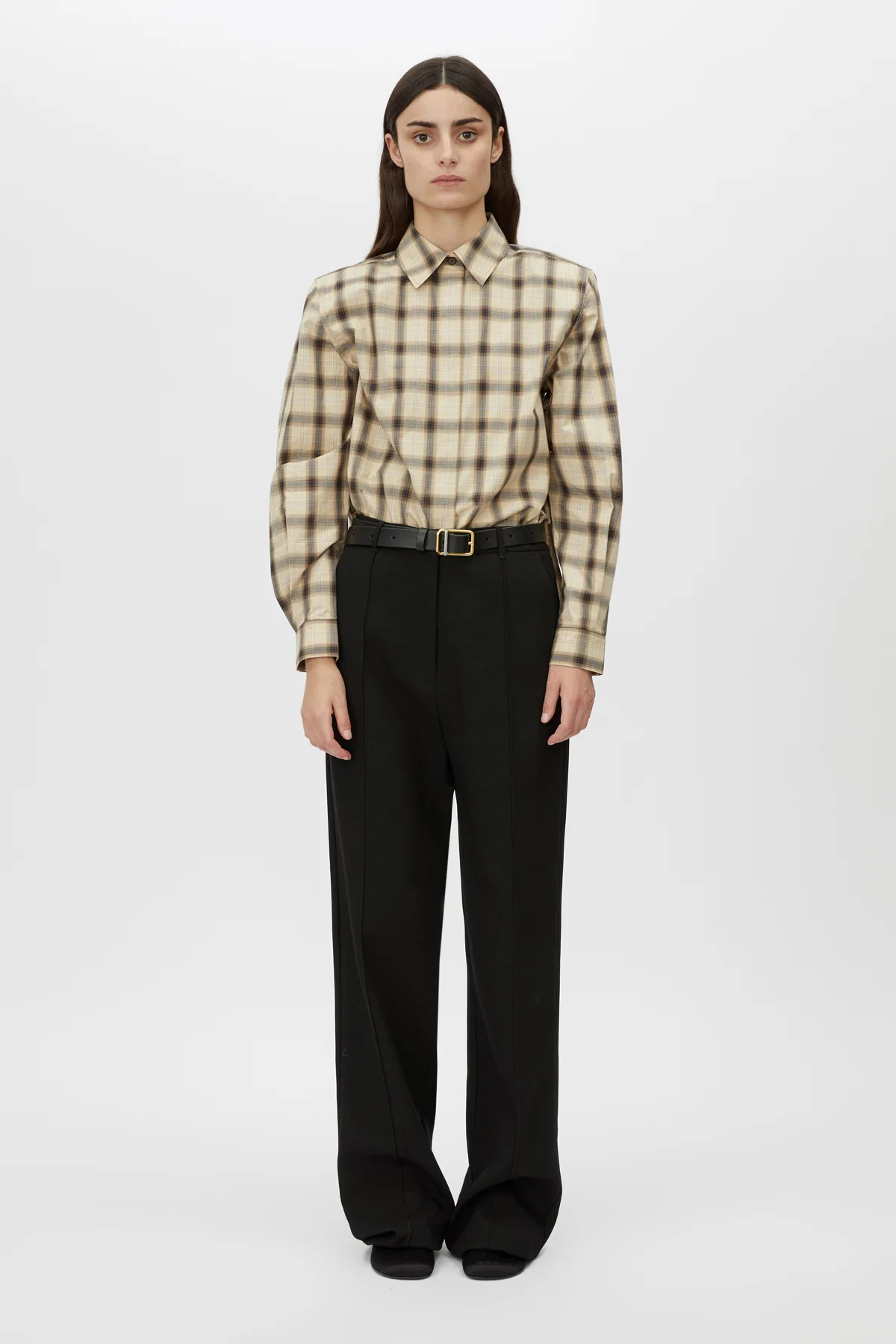 Pasphae Cotton Check Shirt in Ivory Check - CAMILLA AND MARC® C&M | CAMILLA AND MARC (ANZ)