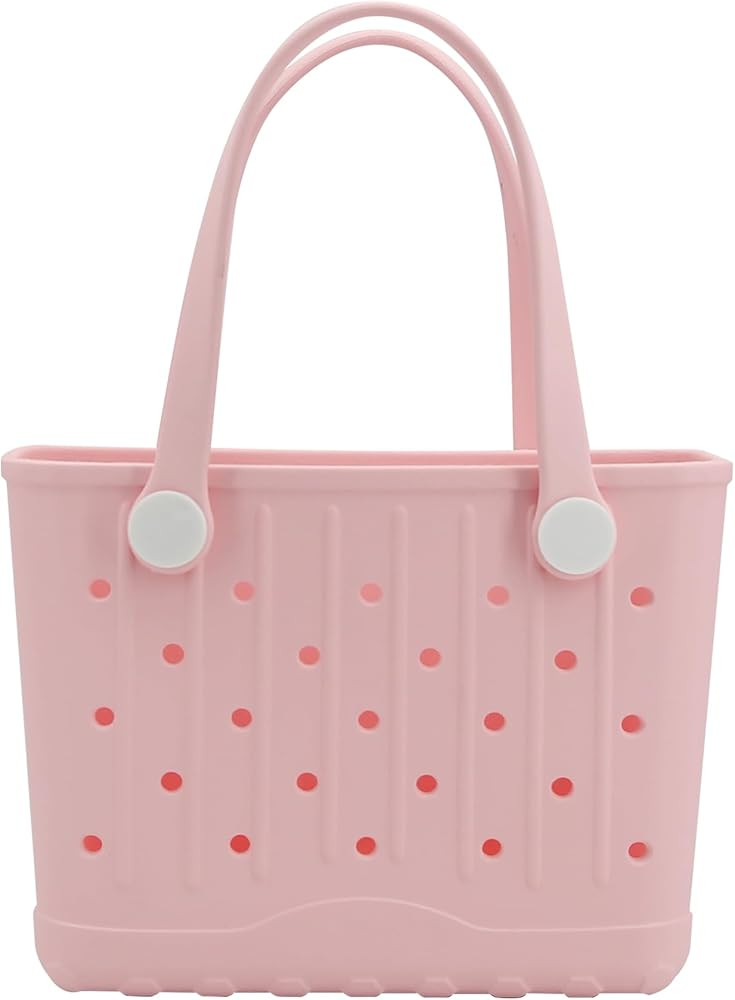 Rubber Tote Bag Small Beach Bag Waterproof Travel Bags Washable Tote Portable Open Handbag for Sp... | Amazon (US)