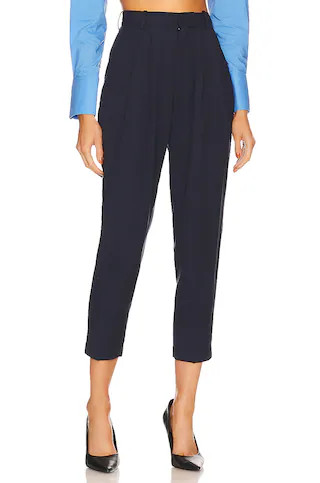 L'Academie Beck Trouser in Navy & Blue Stripe from Revolve.com | Revolve Clothing (Global)