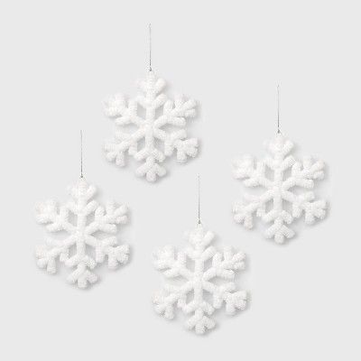 White Fluffy Snowflake Christmas Ornament - Wondershop™ | Target