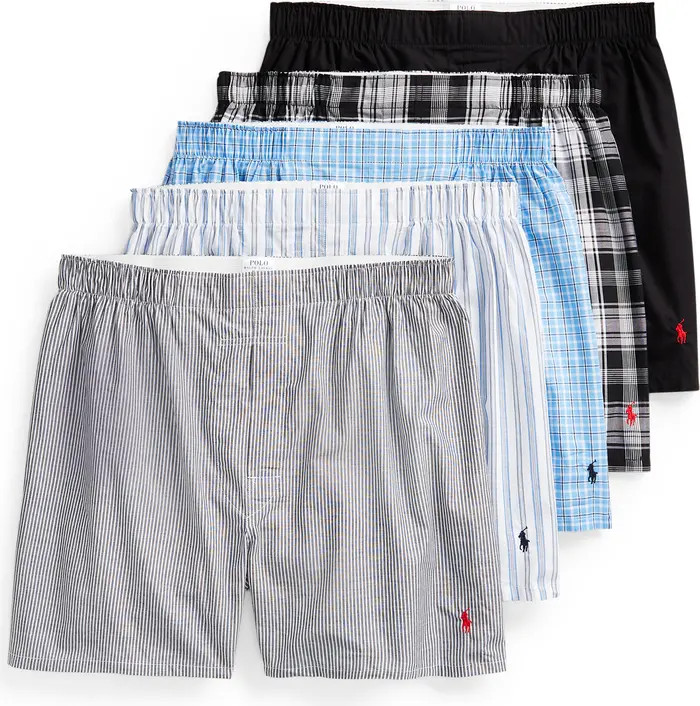Assorted 5-Pack Woven Cotton Boxers | Nordstrom
