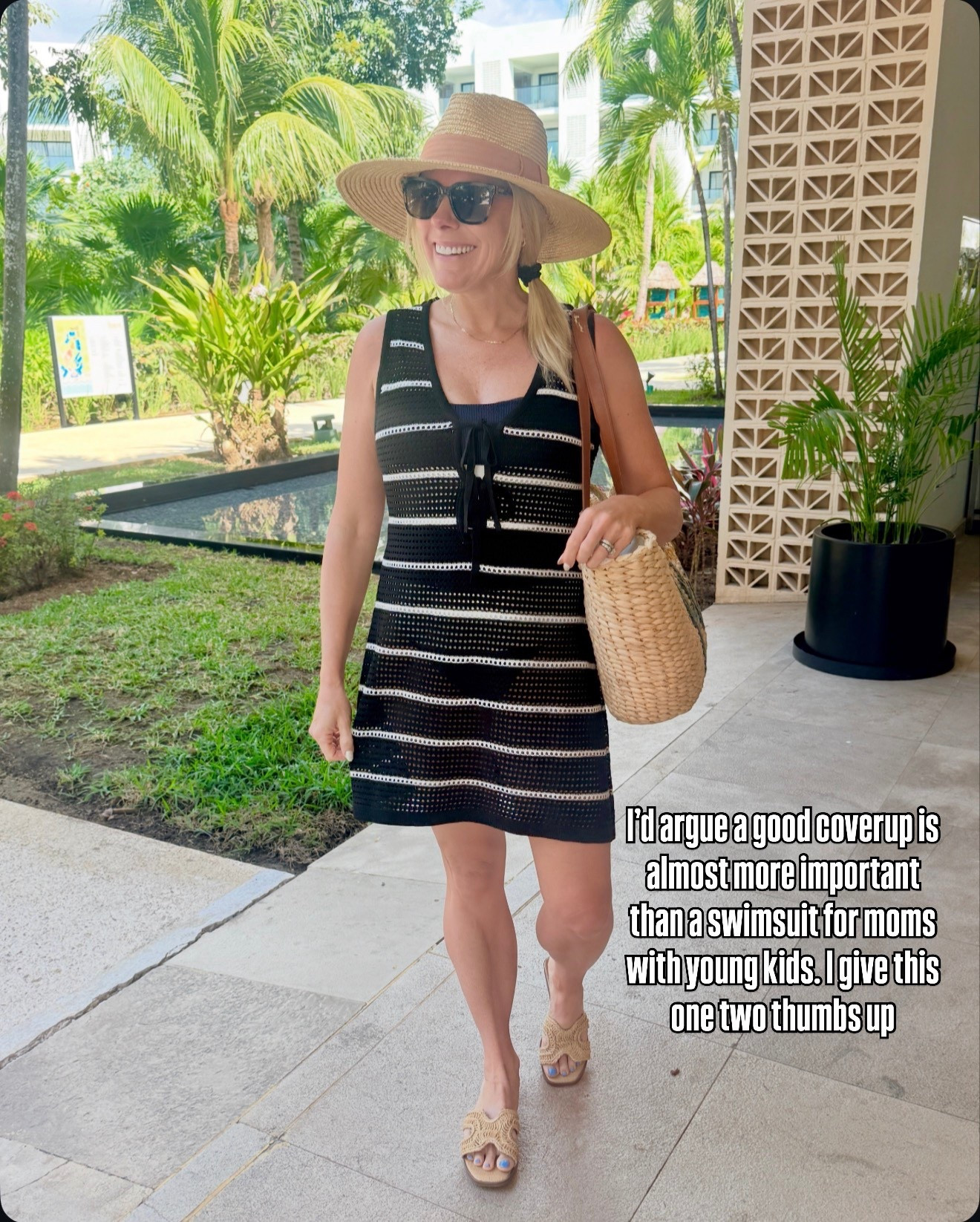 Size small striped coverup and sandals run true to size 

#LTKTravel #LTKSwim #LTKootd