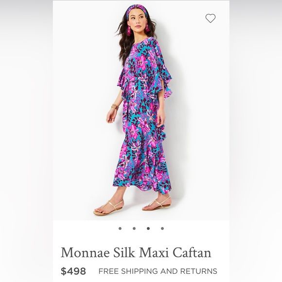 Lilly Pulitzer Monnae Silk Maxi Caftan, size S/M, EUC | Poshmark