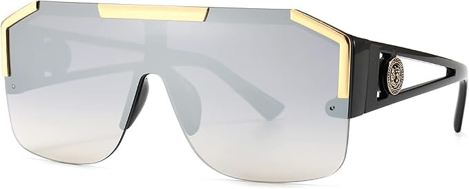 AIEYEZO Square Oversized Sunglasses Flat Top Shield Sun Glasses for Men Women One Lens Square Sha... | Amazon (US)