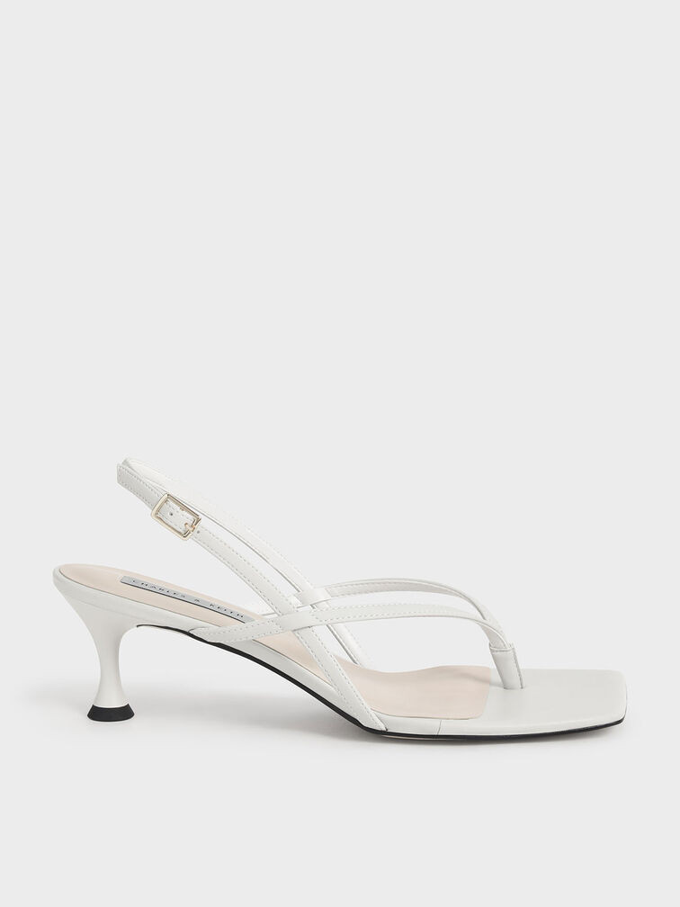 Slingback Thong Sandals - White | Charles & Keith UK