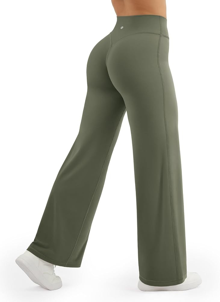 Yoga Pants Women Wide Leg High Waisted Stretch Casual Soft Straight Leg Bottoms Loose Trousers | Amazon (US)
