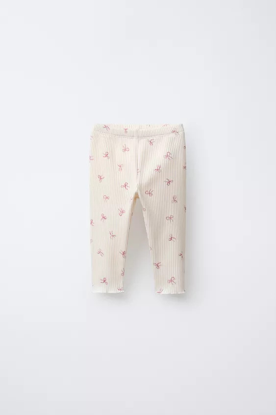 SOFT TOUCH RIBBED LEGGINGS WITH BOWS | Zara UK
