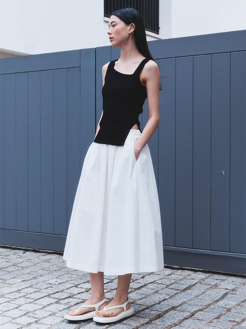 Flare Long Skirt White (KE4327M011) | W Concept (US)
