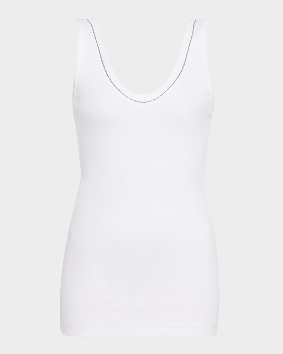 Monili Scoop-Neck Flat Cotton Rib Tank Top | Neiman Marcus