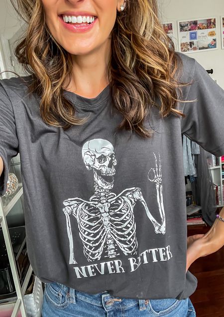 Skeleton tee // Halloween tee // Halloween t-shirt // funny skeleton t-shirt // amazon fashion find // under $20 amazon find 

#LTKHalloween #LTKSeasonal #LTKunder50