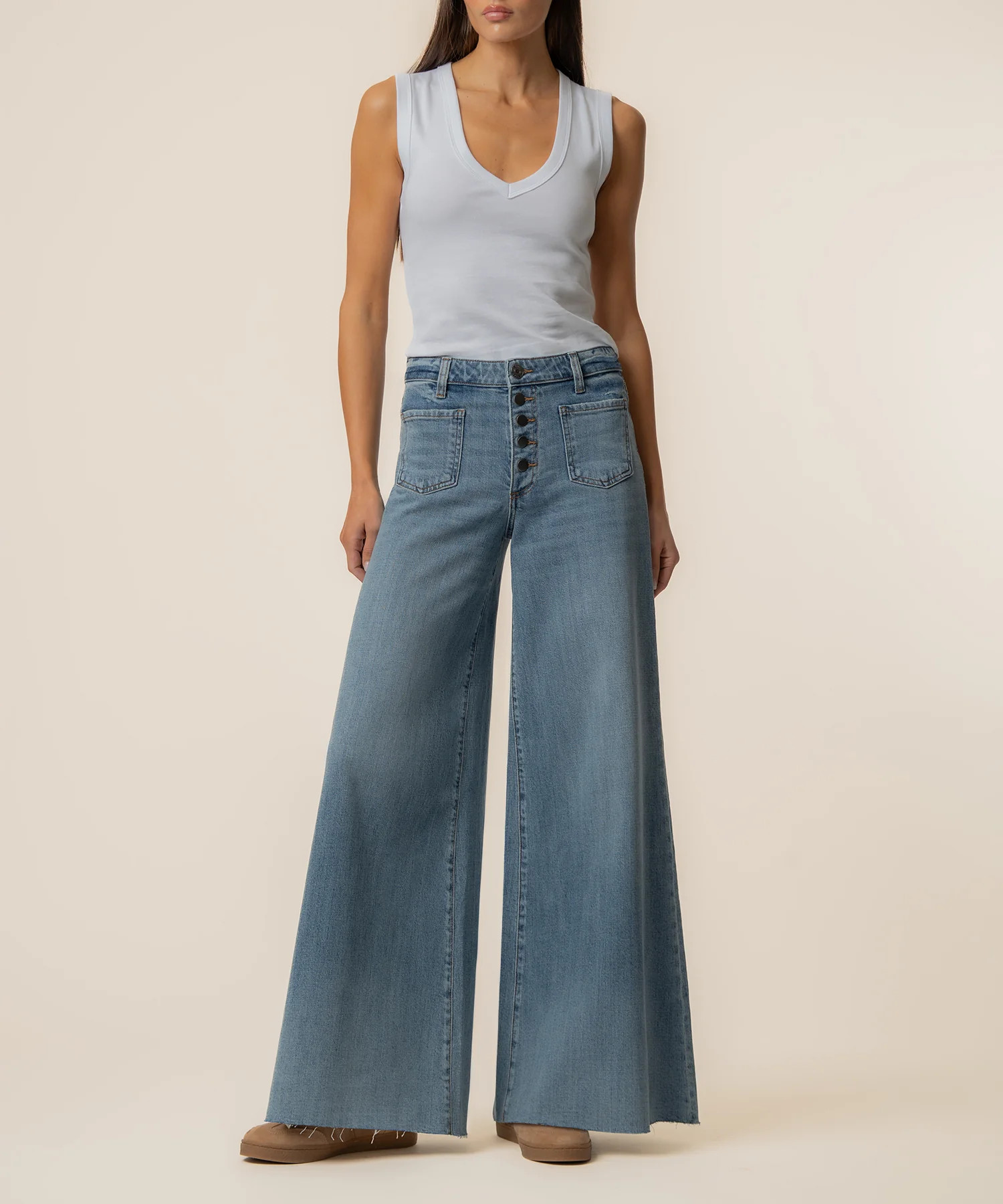 Blake High Rise Super Wide Leg in Bright Wash - Kut from the Kloth | Kut From Kloth
