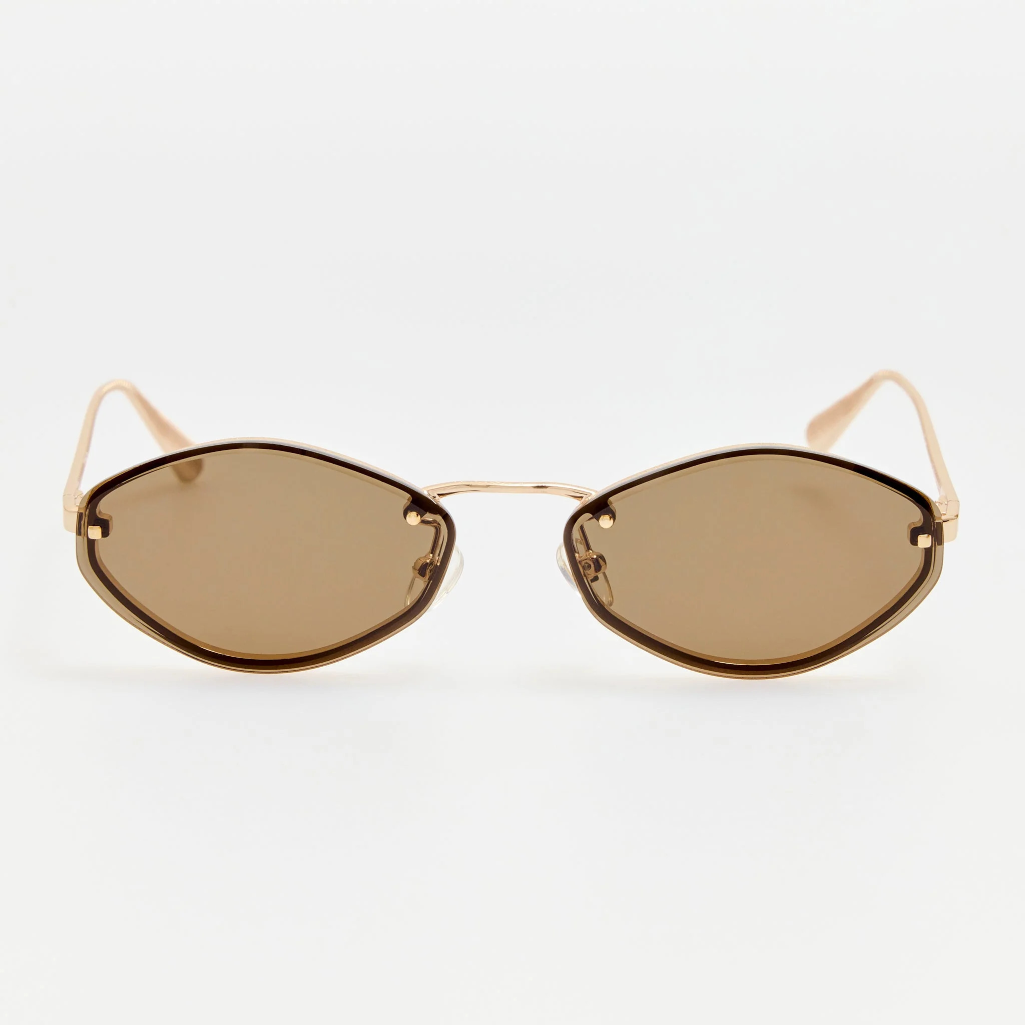 Bellini Sunglasses in Gold and Brown | Linda Farrow