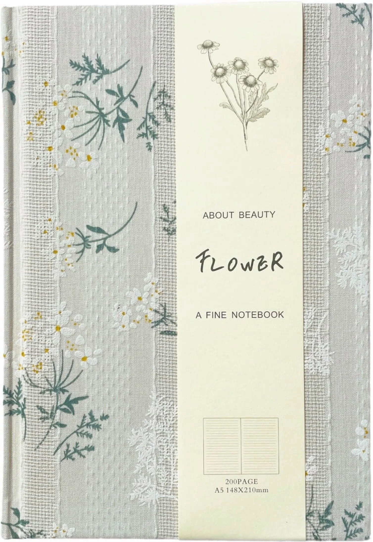 ipoul Floral Journal for Women, Flower Notebook, A5, Ruled Paper, Hardcover, Lay Flat, Beige | Walmart (US)