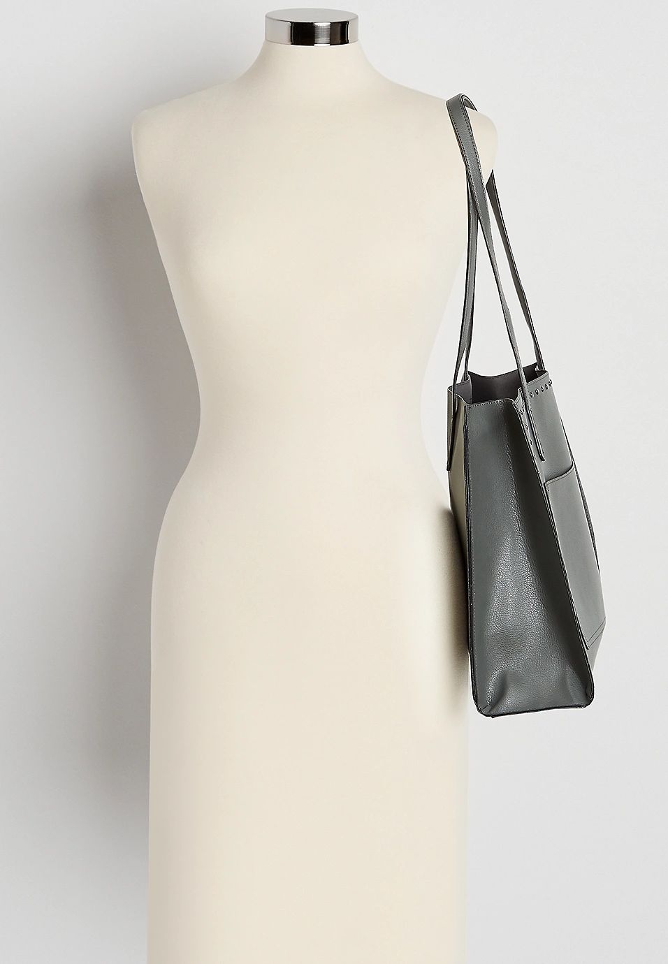 Gray Studded Tote Bag | Maurices