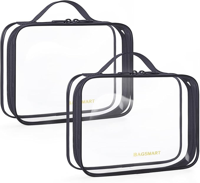 BAGSMART Clear Toiletry Bag, TSA Approved Travel Toiletry Bag Carry On Travel Accessories Bag Air... | Amazon (US)