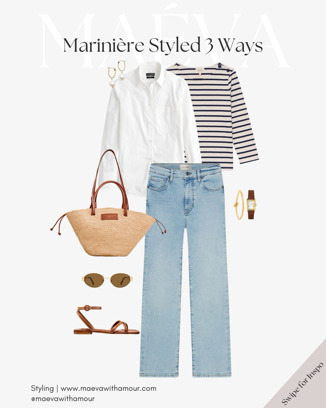 The Marinière, styled 3 ways ✨ Timeless, striped, and oh-so-French! The Breton top is one of those pieces I never get tired of styling! Whether it’s with denim, linen, or layered under a crisp shirt, it’s effortlessly polished and always works! 

*Look 3: bag is Polène Numero Dix and the white sneakers are from Bensimon, La Tennis - Items linked on the blog! ✨

❤️ Adore these looks? Comment SHOP to receive a DM with the link or head to the link in bio to shop the looks & more!

👉 Save & Follow to discover French-inspired style and wardrobe tips, designed to elevate your everyday fashion!

With Amour, M.

#springfashion #springstyle #springoutfit #ootd #capsulewardrobe #minimalstyle #chicandsimple #everydayoutfit #styleinspo #wardrobeessentials #mariniere 

#LTKSeasonal #LTKStyleTip #LTKTravel