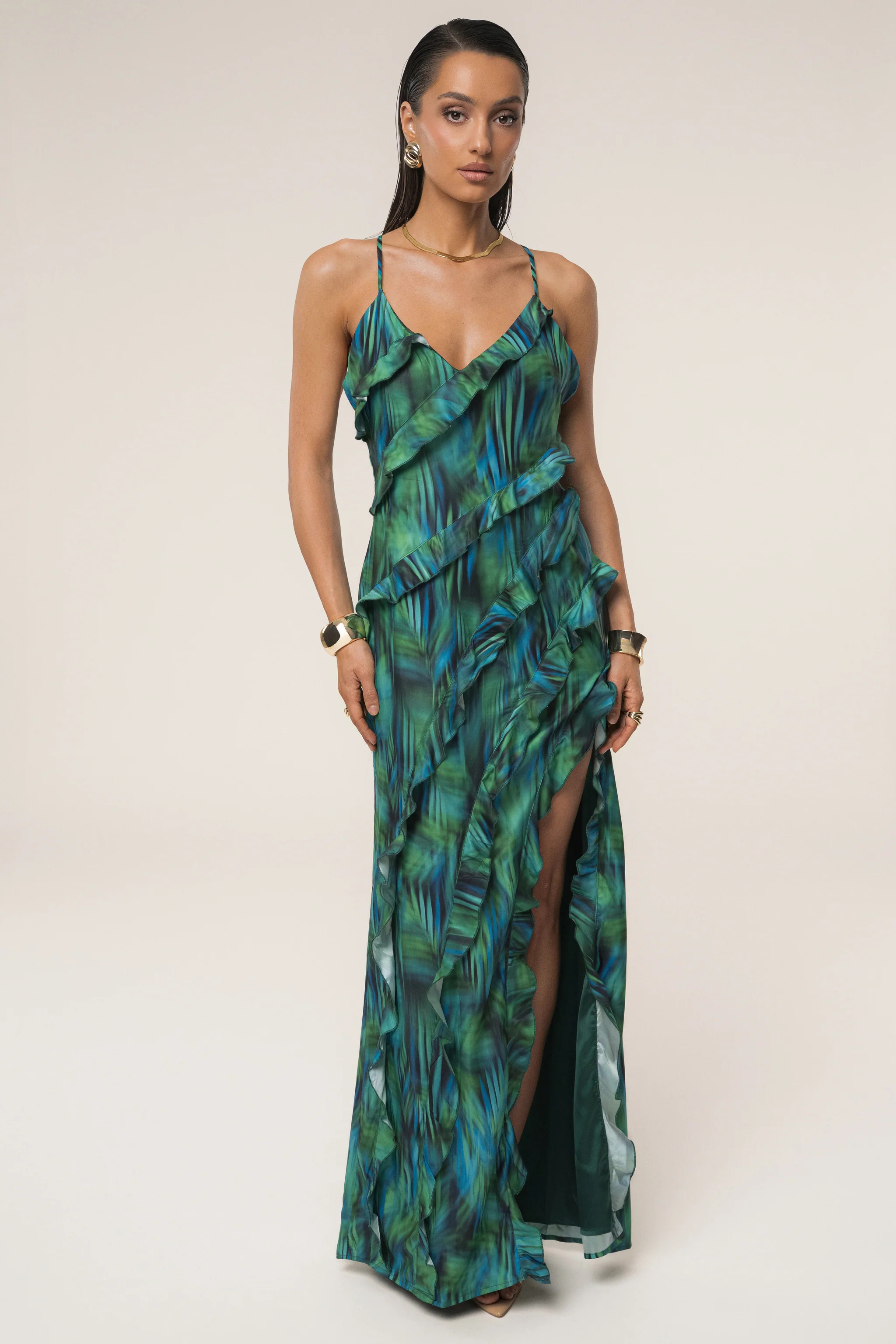 Green Tropic Muse Maxi Dress | JLUXLABEL
