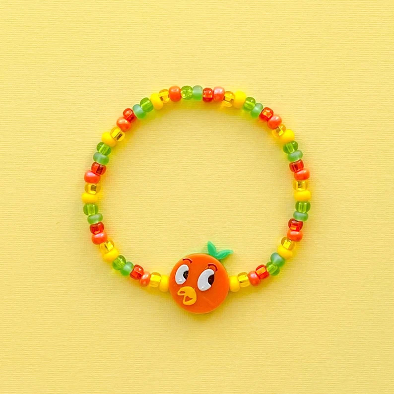 Orange Bird Bracelet, Stacking Stretch Bracelet, Flower & Garden Bracelet - Etsy | Etsy (US)