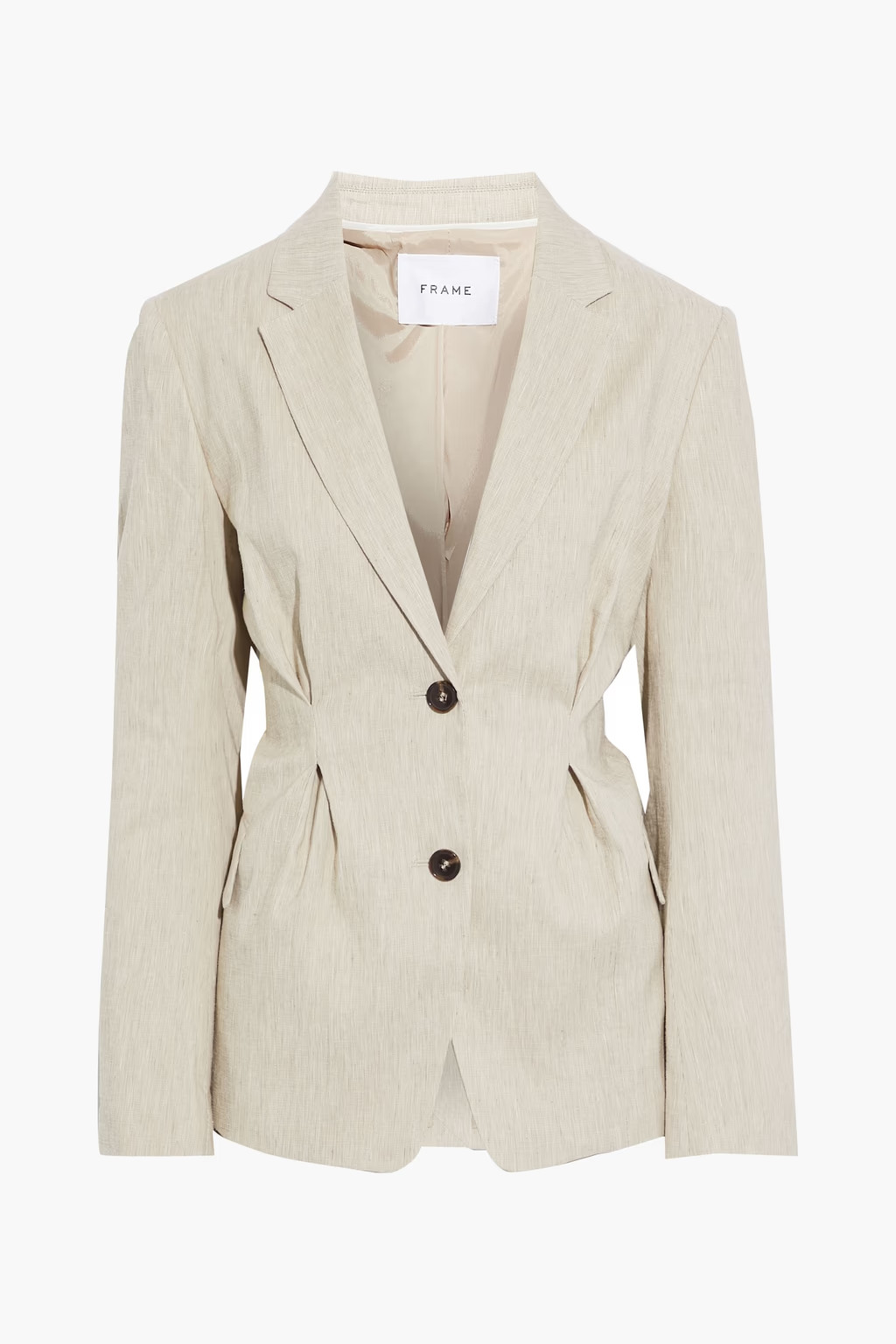 Madison pleated slub linen-blend blazer | The Outnet (US and CA)