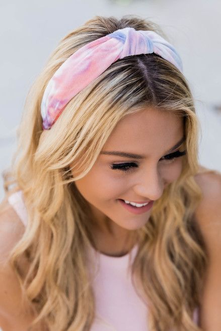 Fantasy World Tie Dye Headband Red/Blue | The Pink Lily Boutique