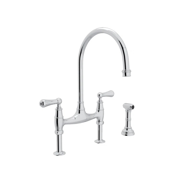 U.4719L-APC-2 Georgian Era™ Bridge Faucet with Side Spray | Wayfair Professional