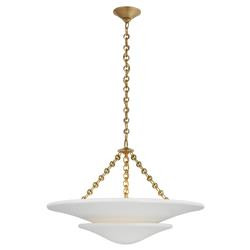 Visual Comfort Mollino Mid Century Antique Brass 2 Tier Chandelier - Medium | Kathy Kuo Home