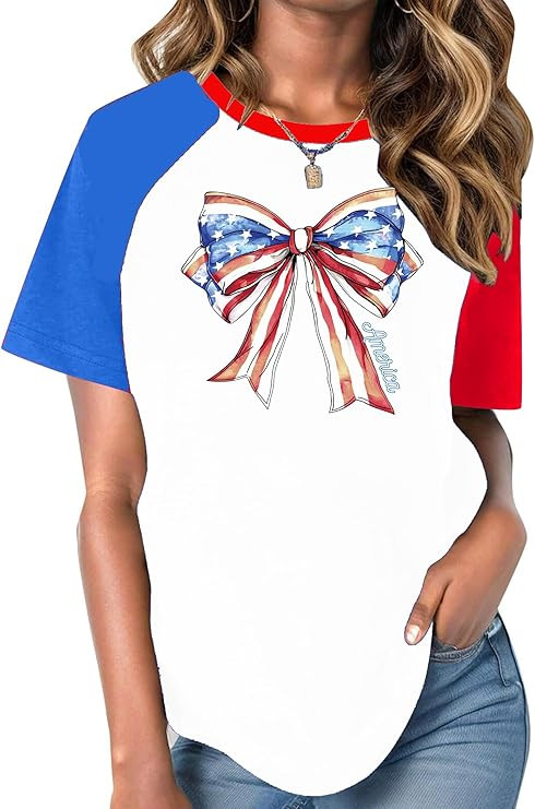 4th of July Shirts Women American Flag Shirt USA Patriotic T-Shirt Puerto Rico Boricua Short Slee... | Amazon (US)